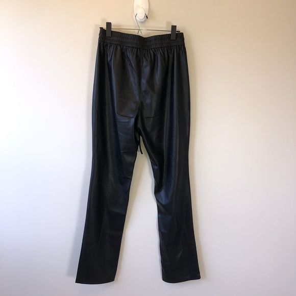 Good American Good 90's Black High Waisted Faux Leather Trousers Size Large NWTs - Picture 10 of 16